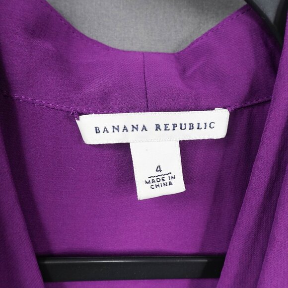Banana Republic Womans Top 4 Purple Sheer Timeless Corpcore Statement Flowy Y2K - Picture 4 of 11